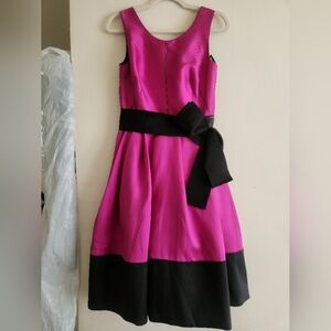 ROKSANDA ILINCIC X DEBENHAMS Fit & Flare Statch Dress Fuschia/pink Sz 8/Eu 36